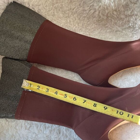 Sheln Brown stretchy knee high boots pointed toe heels Size11 - Picture 9 of 9